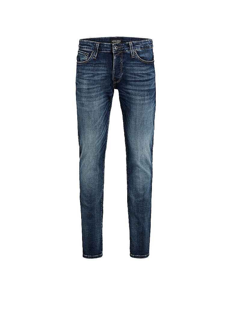 Slim-fit-Jeans JACK & JONES "JJIGLENN JJICON JJ 619 50SPS NOOS", Herren, Gr. 30, Länge 30, blau (mid, blau, used), Denim/Jeans, Obermaterial: 92% Baumwolle, 8% Elasthan, Abriebeffekte, slim fit lang, Jeans Slim-fit-Jeans, Baumwollmischung, slim fit